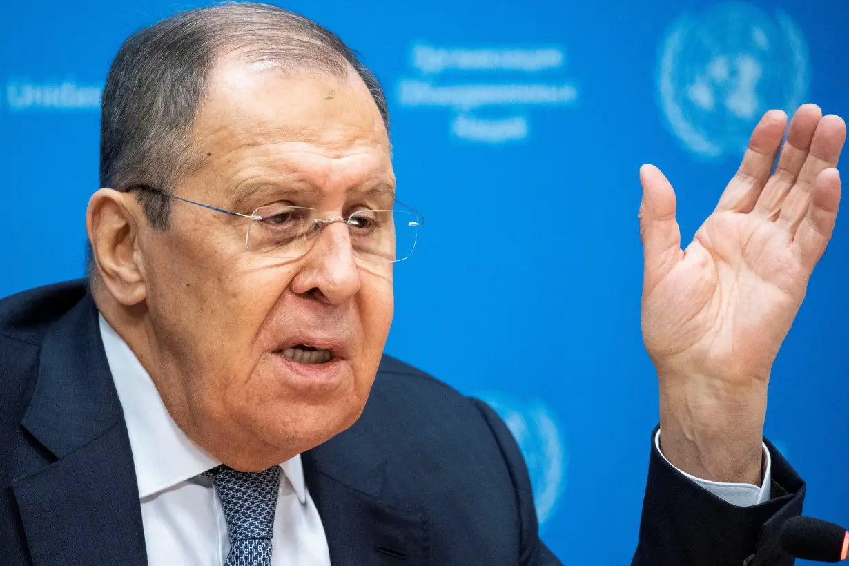 Russian Foreign Minister Lavrov holds press conference at UN headquarters in New York