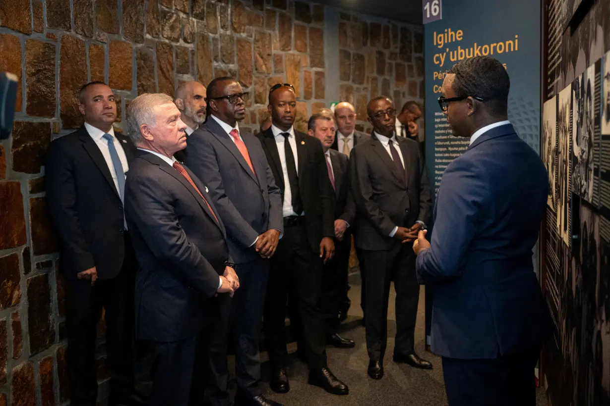 Jordan's King Abdullah II visits the Kigali Genocide Memorial in Kigali