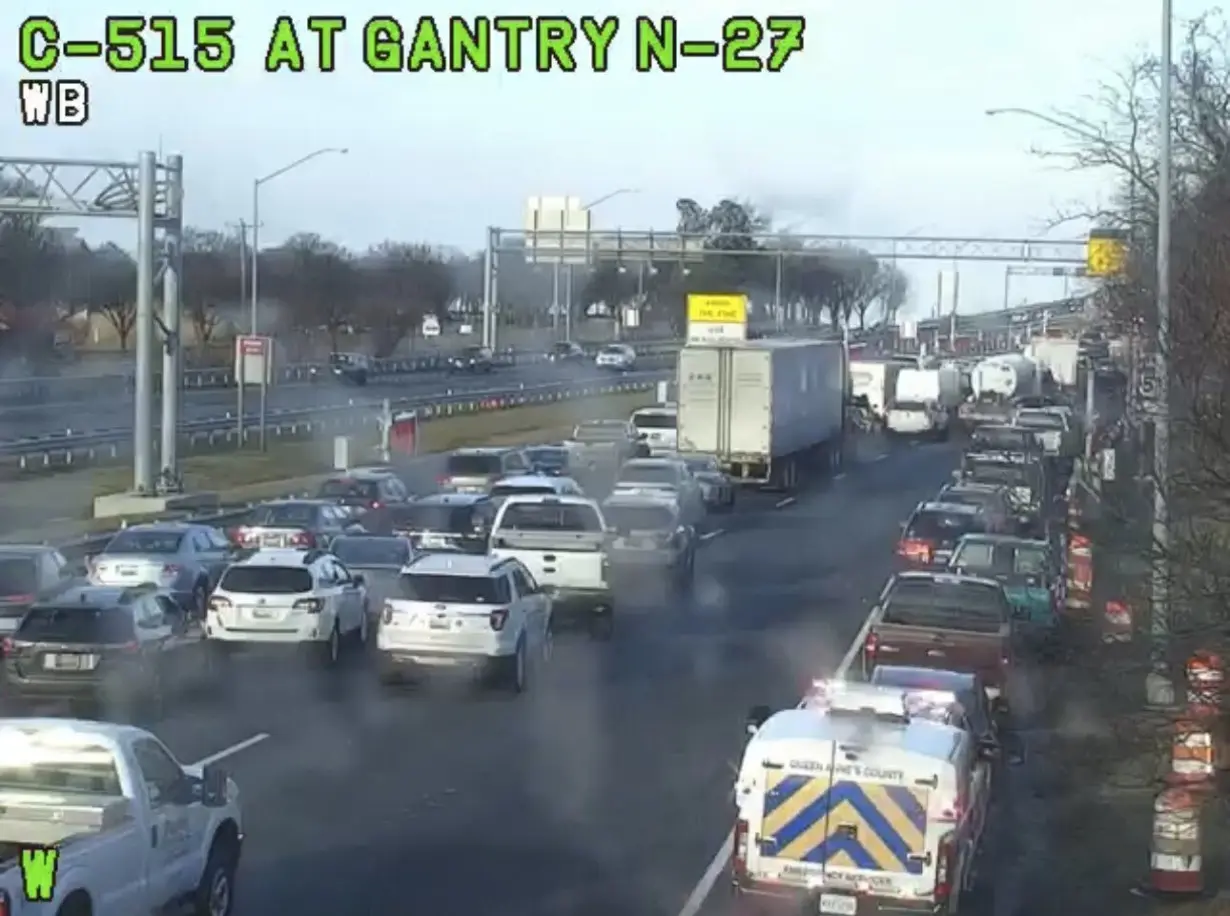 Crash involving multiple vehicles and injuries snarls traffic on Chesapeake Bay bridge in Maryland