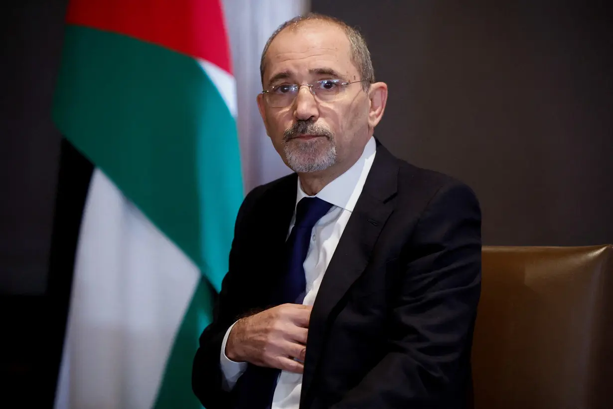 FILE PHOTO: Jordanian Foreign Minister Ayman Safadi looks on during a meeting with U.S. Secretary of State Antony Blinken,