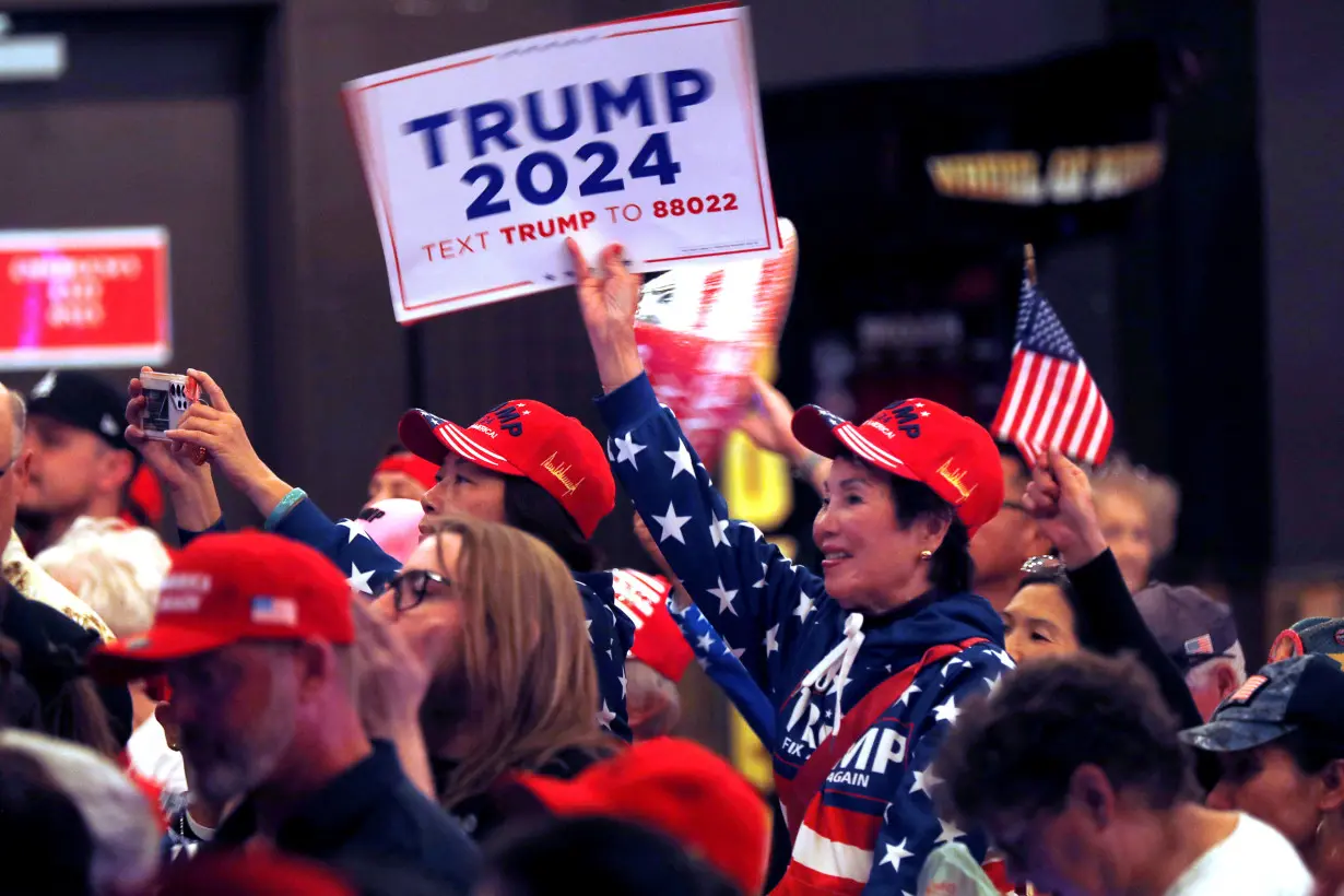 FILE PHOTO: Donald J. Trump speaks at a Commit to Caucus rally in Las Vegas