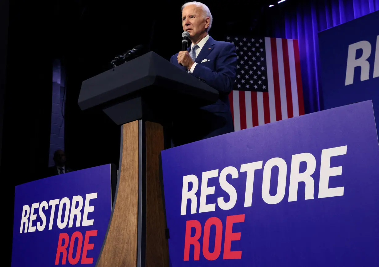 FILE PHOTO: U.S. President Biden speaks about abortion rights