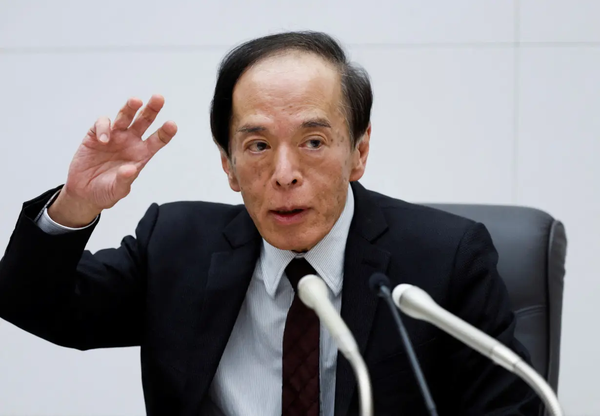 Bank of Japan Governor Kazuo Ueda attends a press conference in Tokyo