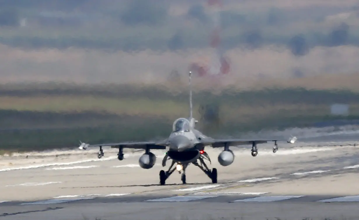 FILE PHOTO: A Turkish Air Force F-16 fighter jet lands at Incirlik air base in Adana, Turkey