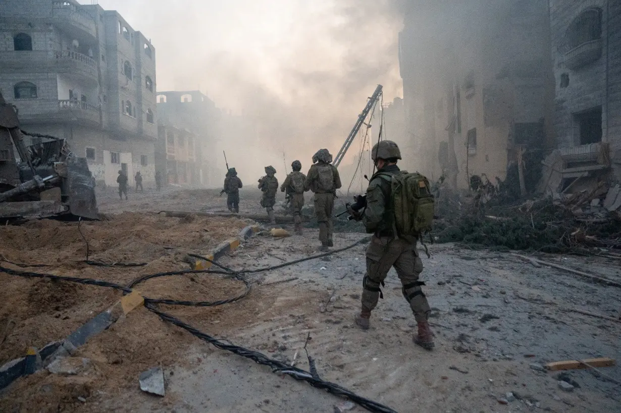 Israeli soldiers operate in the Gaza Strip