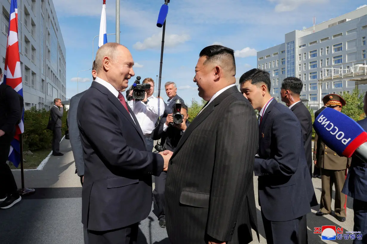 FILE PHOTO: North Korean leader Kim Jong Un meets Russia's President Vladimir Putin