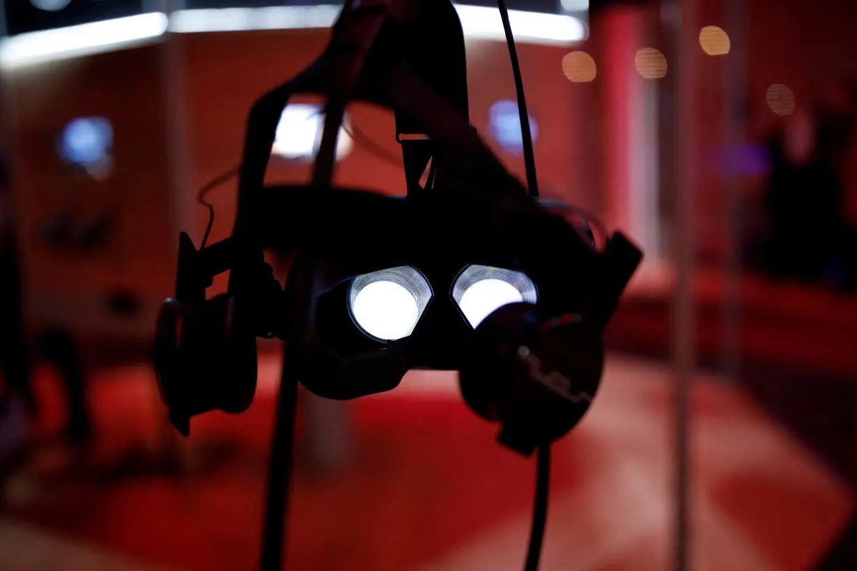 FILE PHOTO: A VR headset is pictured at the mk2 VR, a place dedicated to virtual reality in Paris