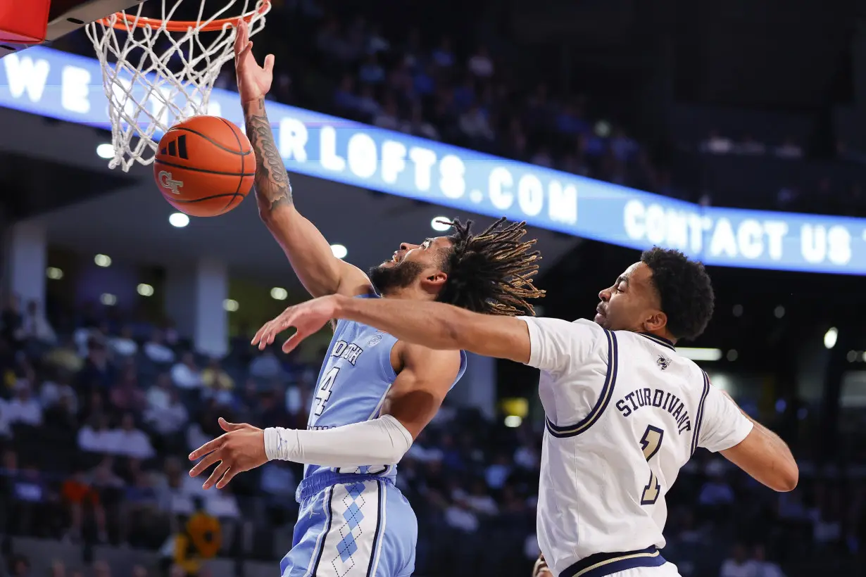 Naithan George's layup in final seconds lifts Georgia Tech to 74-73 win over No. 3 North Carolina