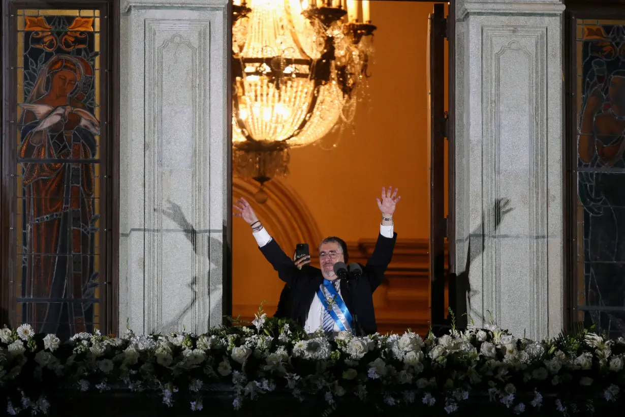 Bernardo Arevalo takes the oath of office as Guatemala's President, in Guatemala City