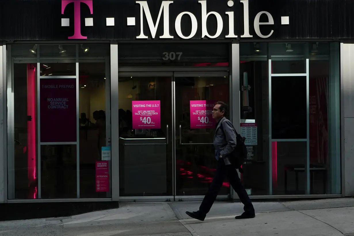 A T-Mobile store is pictured in the Manhattan borough of New York