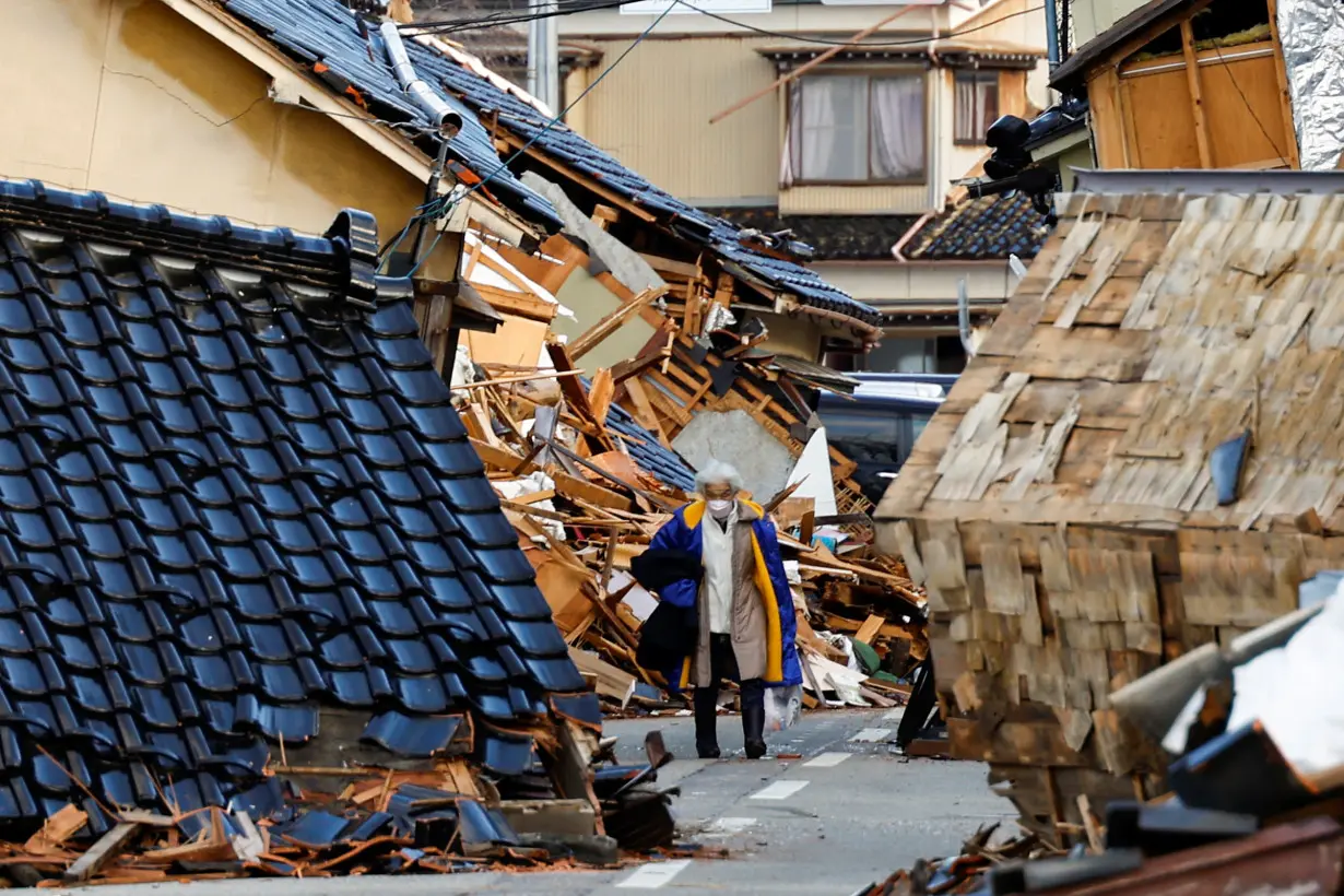 Aftermath of an earthquake, in Wajima