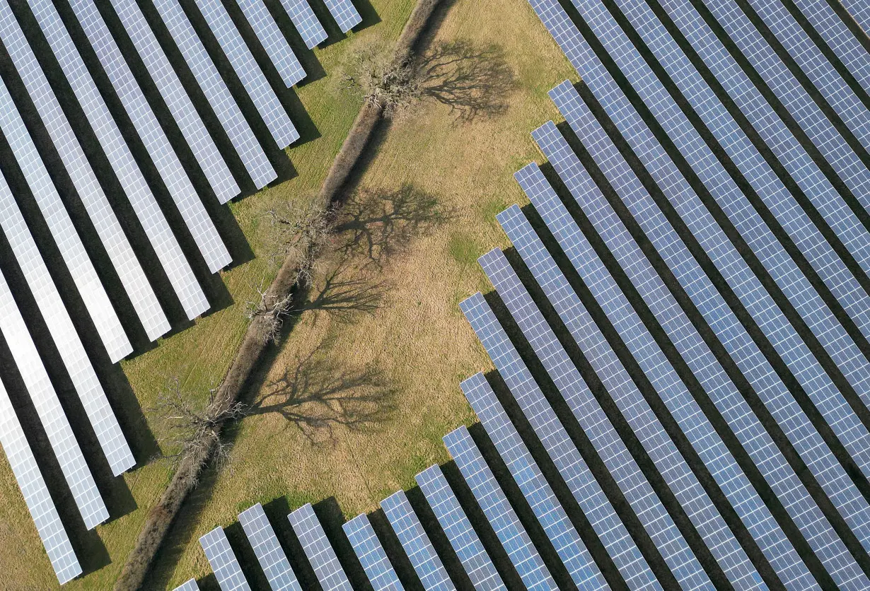 FILE PHOTO: Solar farm near Melksham in southwest Britain