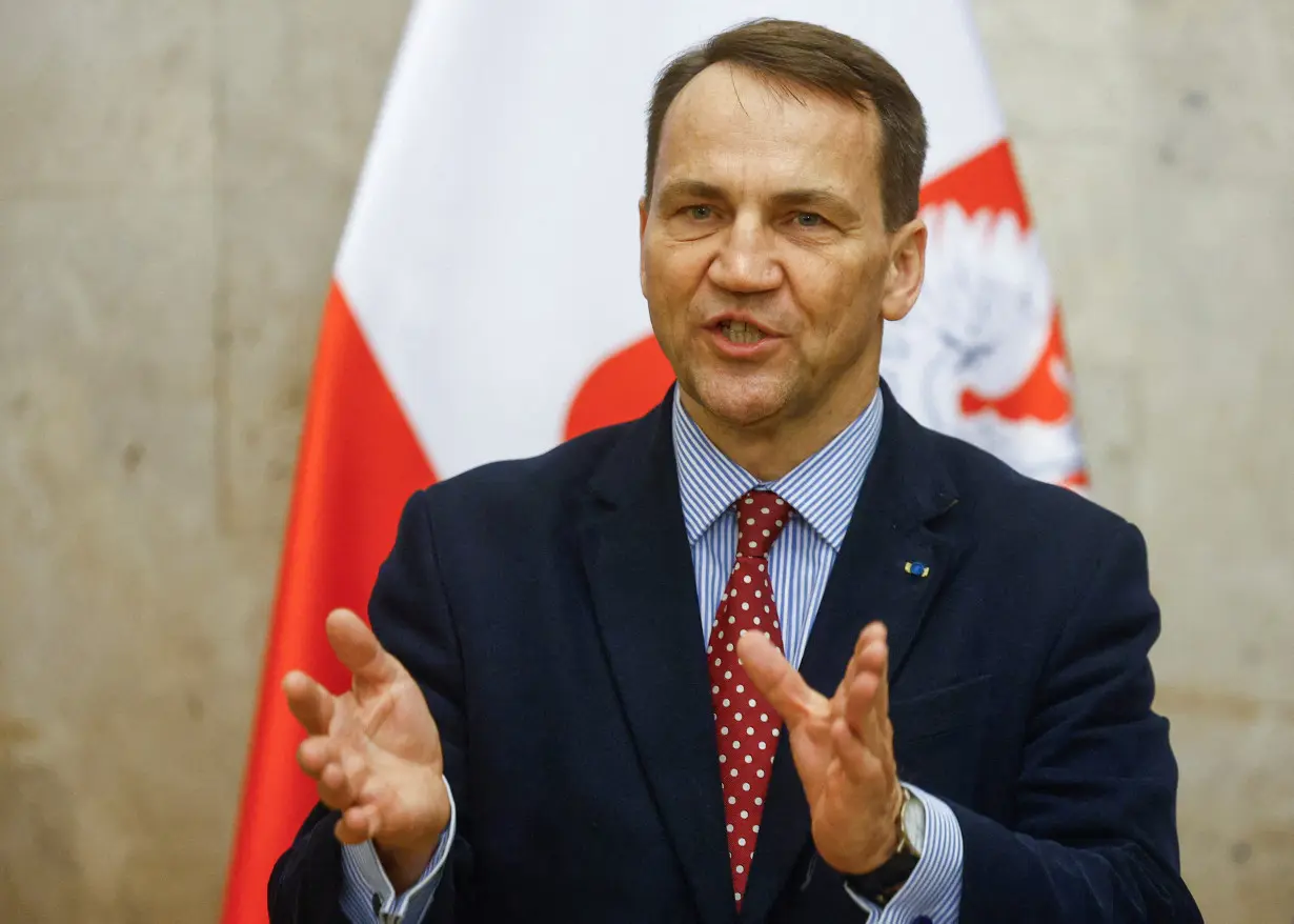 FILE PHOTO: Polish FM Sikorski holds a press conference in Kyiv