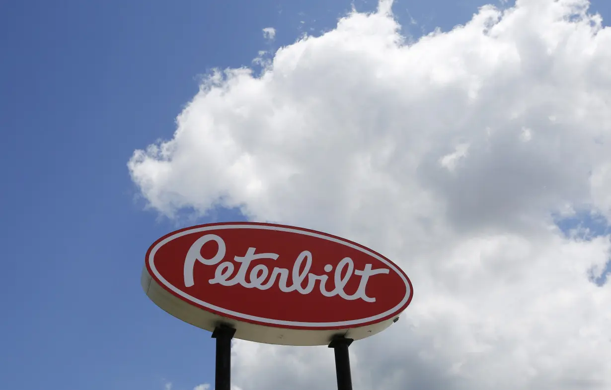 A Peterbilt sign is seen at a dealership in Bolingbrook near Chicago