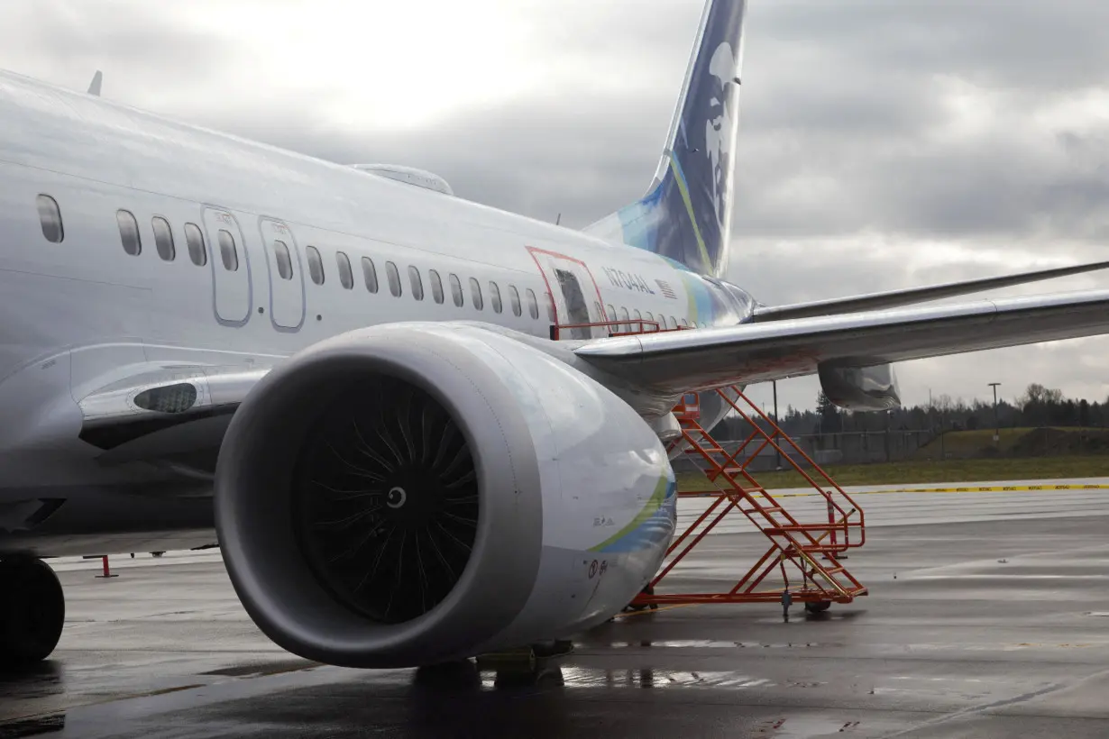 FILE PHOTO: The fuselage plug area of Alaska Airlines Flight 1282 Boeing 737-9 MAX