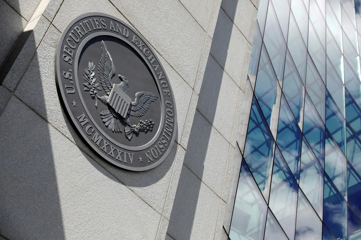 FILE PHOTO: The seal of the U.S. Securities and Exchange Commission (SEC) is seen at its headquarters in Washington, D.C.