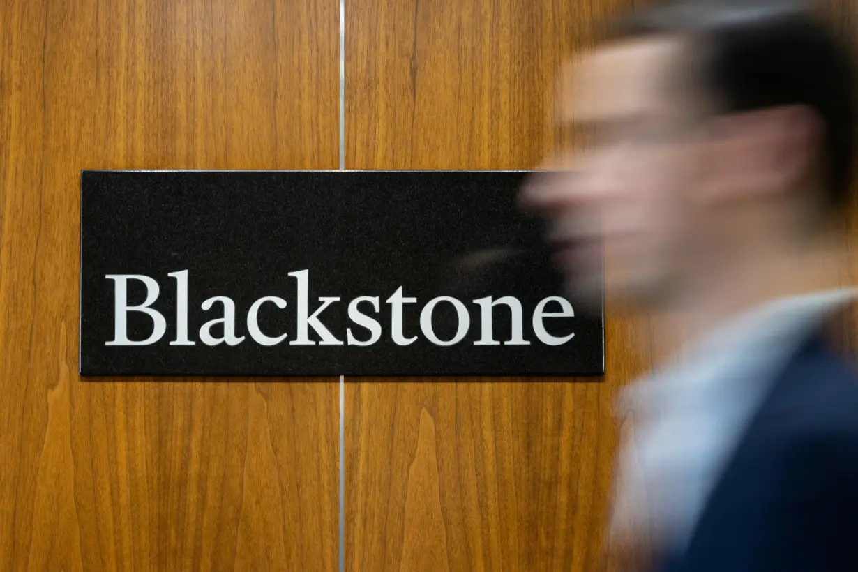 FILE PHOTO: Signage is seen at the Blackstone Group headquarters in New York City