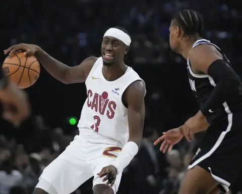 Donovan Mitchell scores season-high 45 points, Cavaliers beat Nets 111-102 in Paris