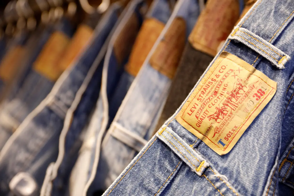 FILE PHOTO: Jeans trousers are displayed at a Levi Strauss store in New York