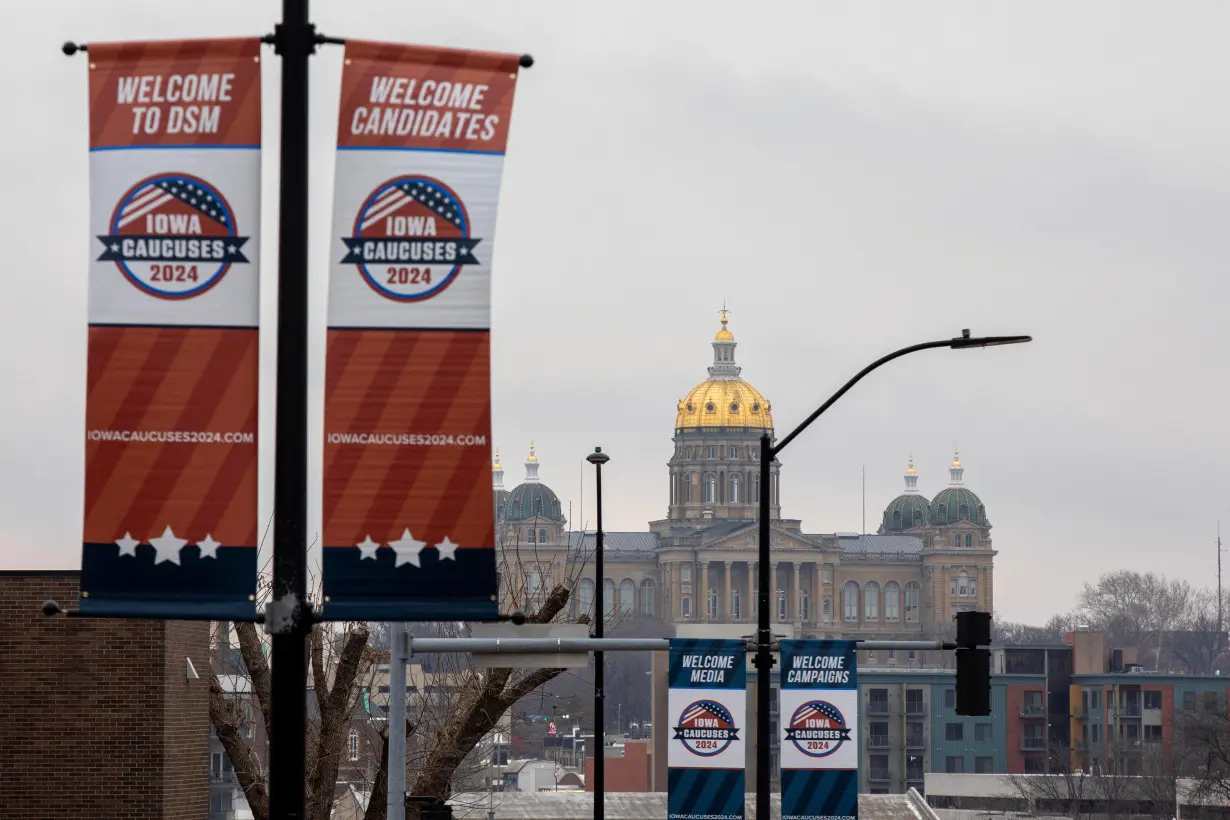 The Iowa Republican Party holds its annual legislative breakfast a week ahead of the caucus vote in Des Moines