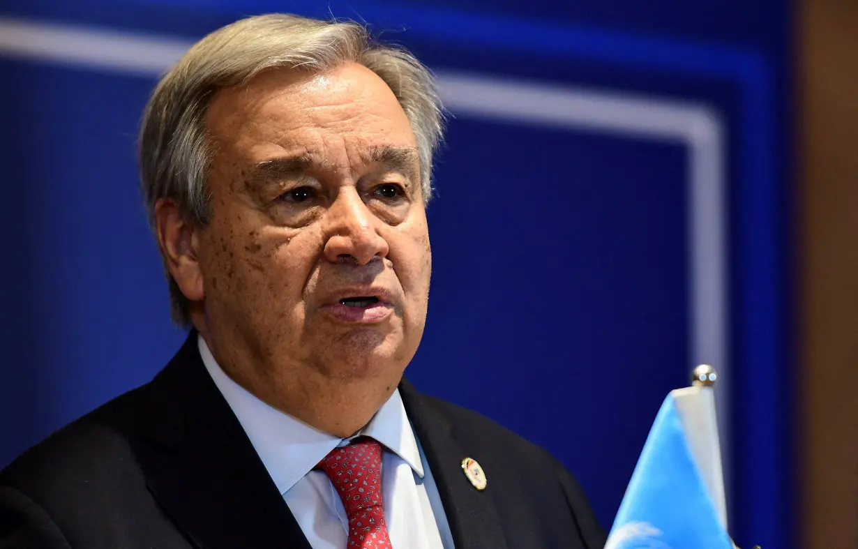 FILE PHOTO: United Nations Secretary-General Antonio Guterres speaks in Kampala, Uganda