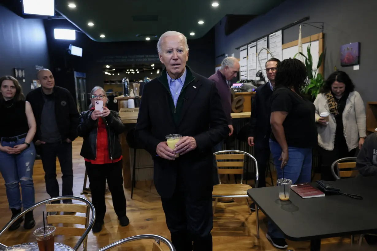 U.S. President Joe Biden visits several small businesses in Emmaus