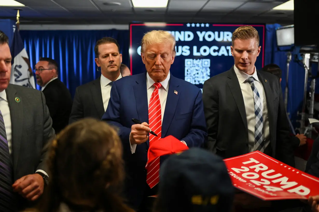 Former U.S. President and Republican presidential candidate Trump campaigns in Newton