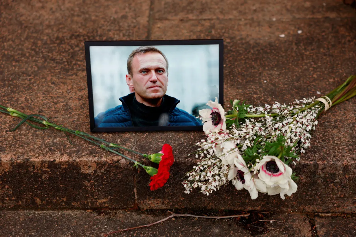 People gather in Paris following the death of Alexei Navalny