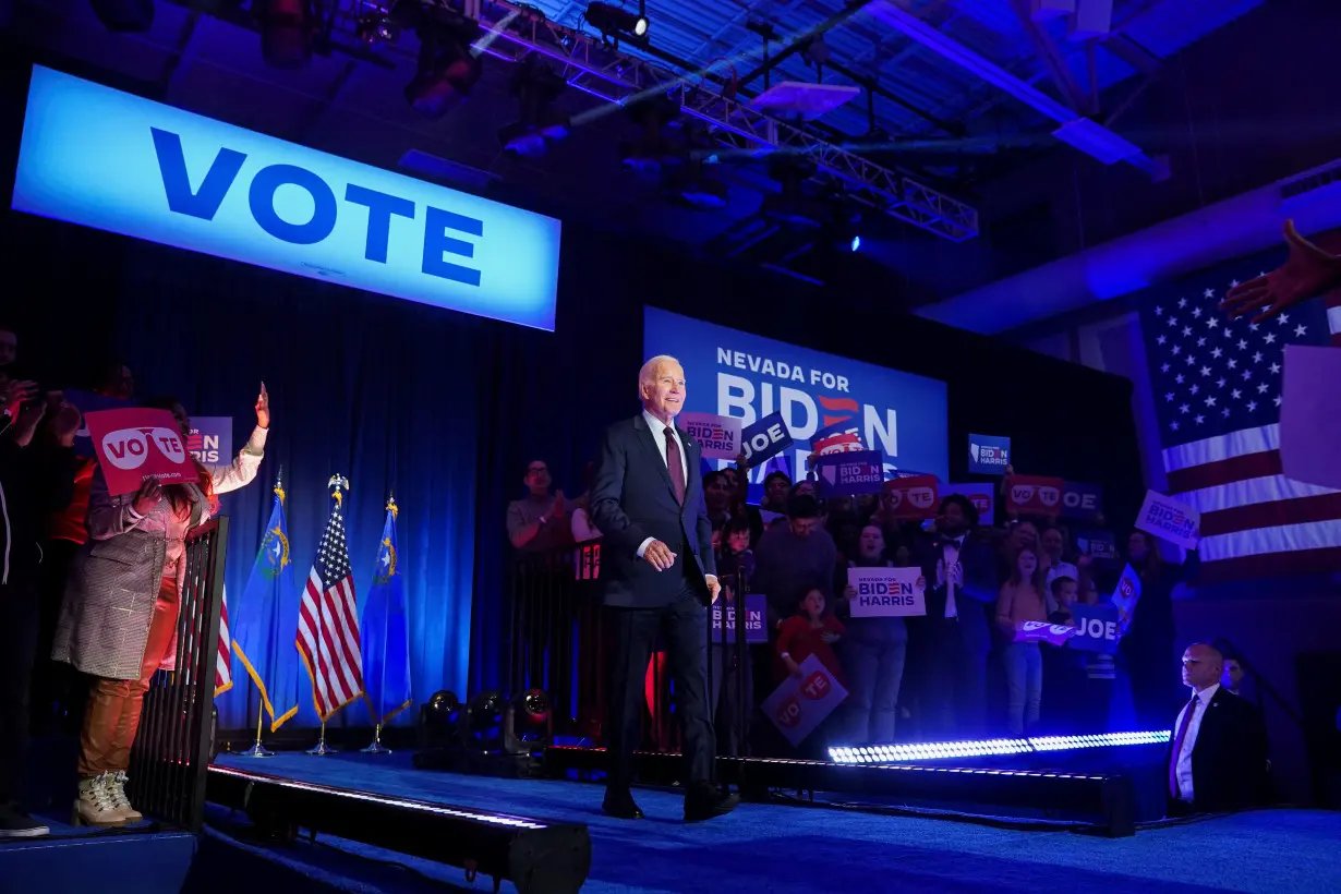 U.S. President Joe Biden campaigns ahead of Nevada's Democratic presidential primary, in Las Vegas