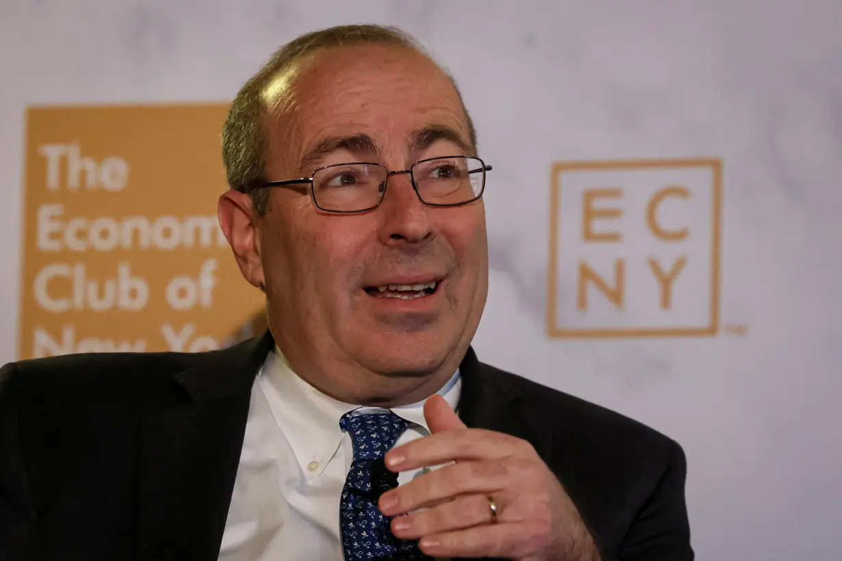 Richmond Federal Reserve Bank president Thomas Barkin speaks to the Economic Club of New York in New York