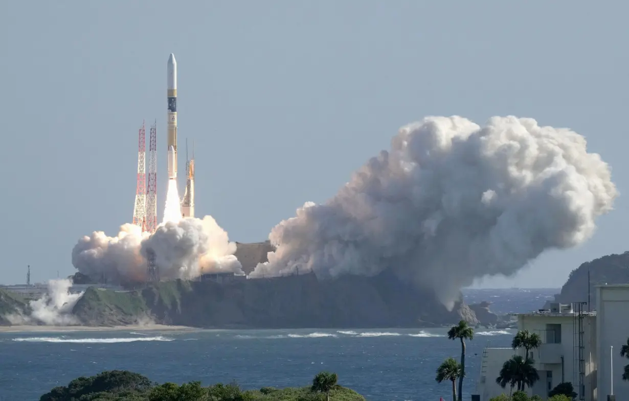 FILE PHOTO: H-IIA rocket carrying the national space agency's moon lander is launched at Tanegashima Space Center on the southwestern island of Tanegashima