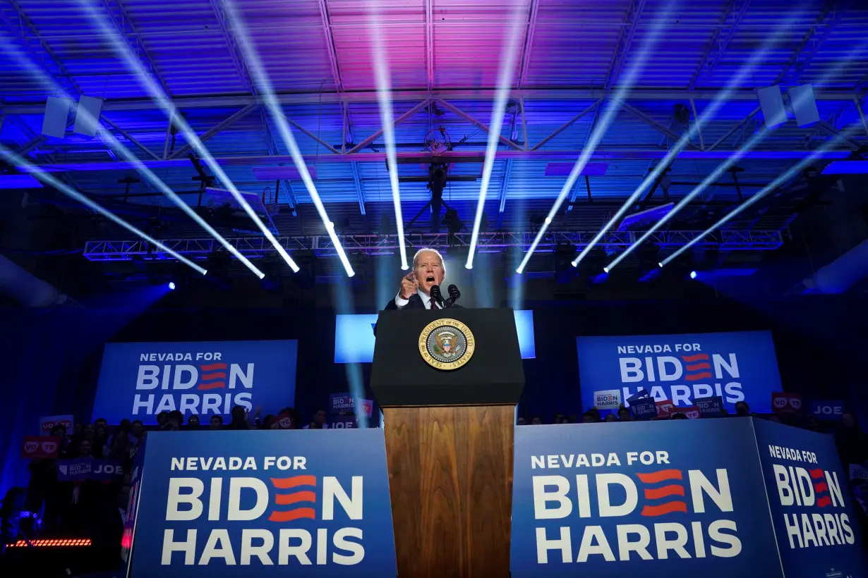 U.S. President Joe Biden campaigns ahead of Nevada's Democratic presidential primary, in Las Vegas