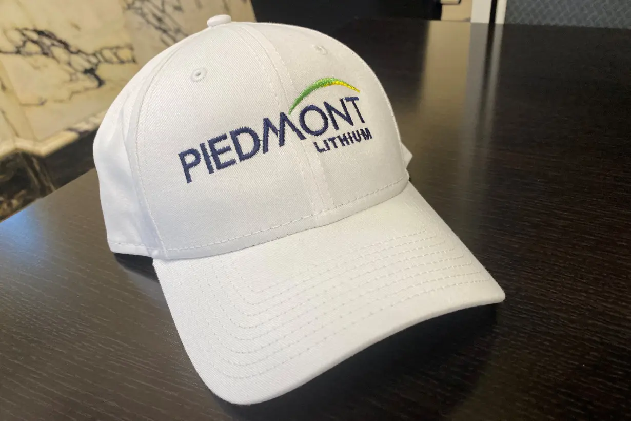 FILE PHOTO: A hat is displayed at Piedmont Lithium's headquarters in Belmont