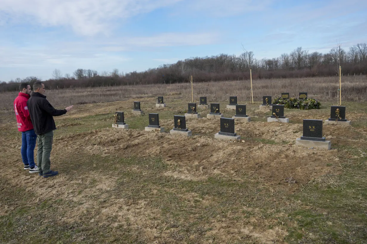 Migrants from Africa and Mideast who died in Bosnia get marble headstones and a memorial