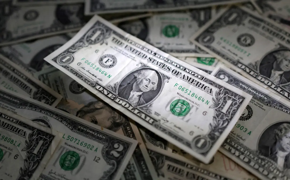 FILE PHOTO: Illustration shows U.S. dollar banknotes