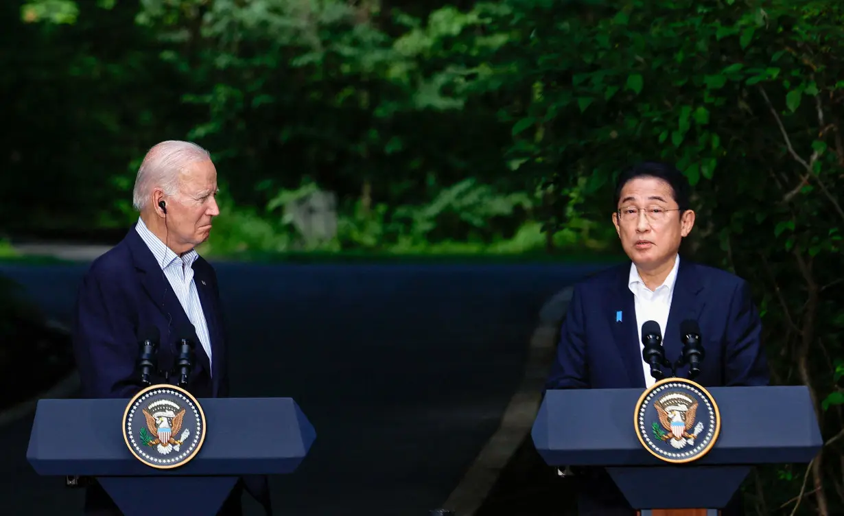 FILE PHOTO: Trilateral summit at Camp David in Maryland