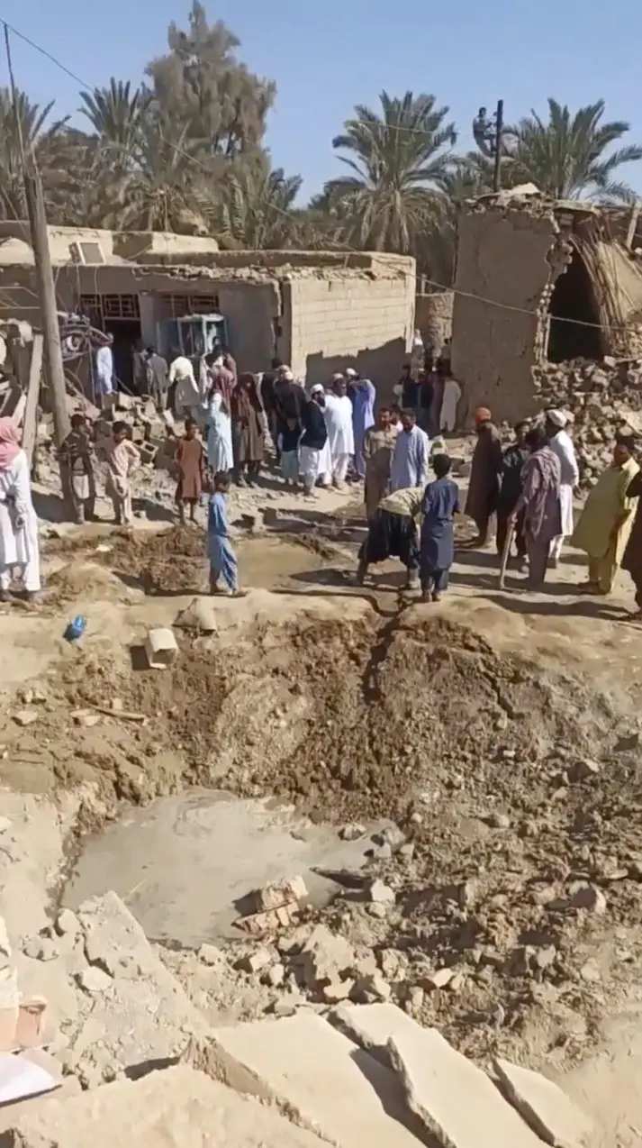 Aftermath of Pakistan's strike on an Iran village near Saravan