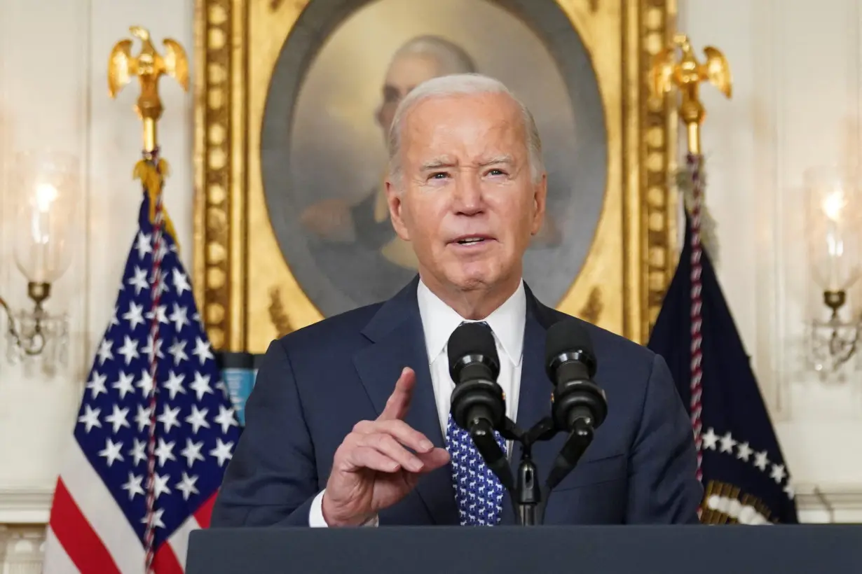 U.S. President Joe Biden delivers remarks at the White House in Washington