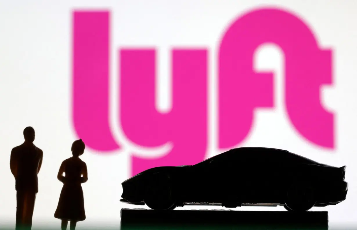 Illustration shows Lyft logo