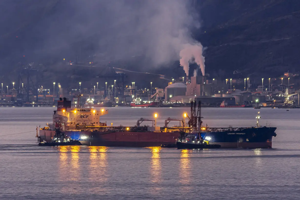 Liberian-flagged crude oil tanker Ligovsky Prospect is pictured in Izmit