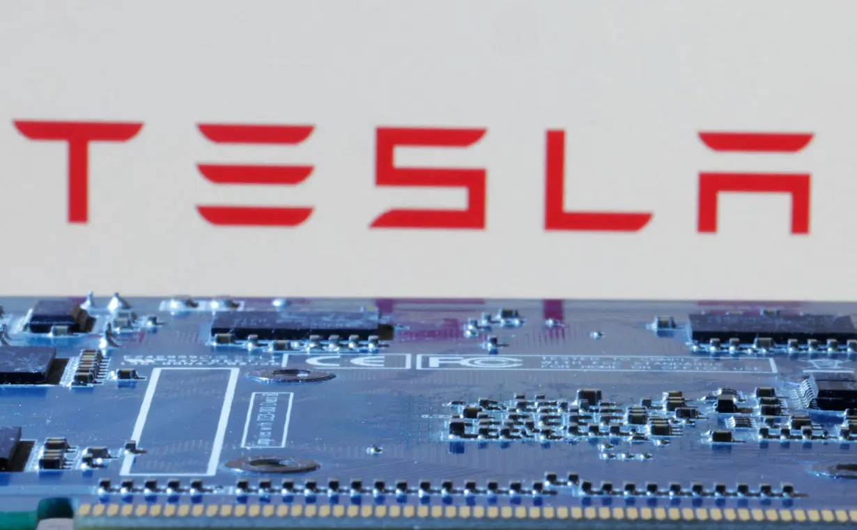 FILE PHOTO: Illustration shows Tesla logo