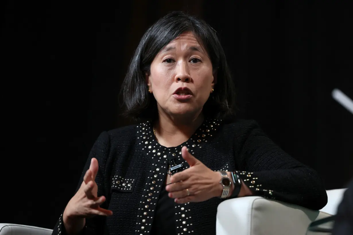 U.S. Trade Representative Katherine Tai speaks during the Axios BFD event in New York