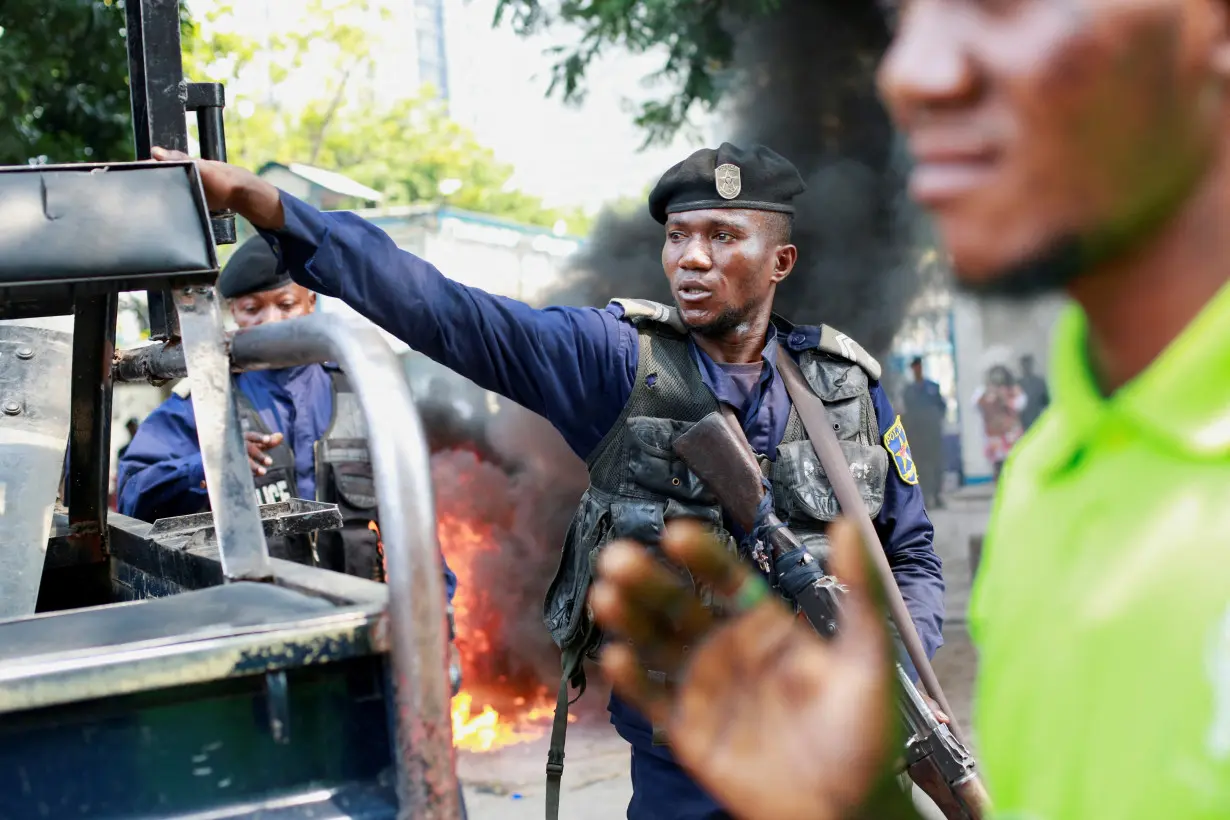 Congo police disperse protesters near western embassies with tear gas in Kinshasa