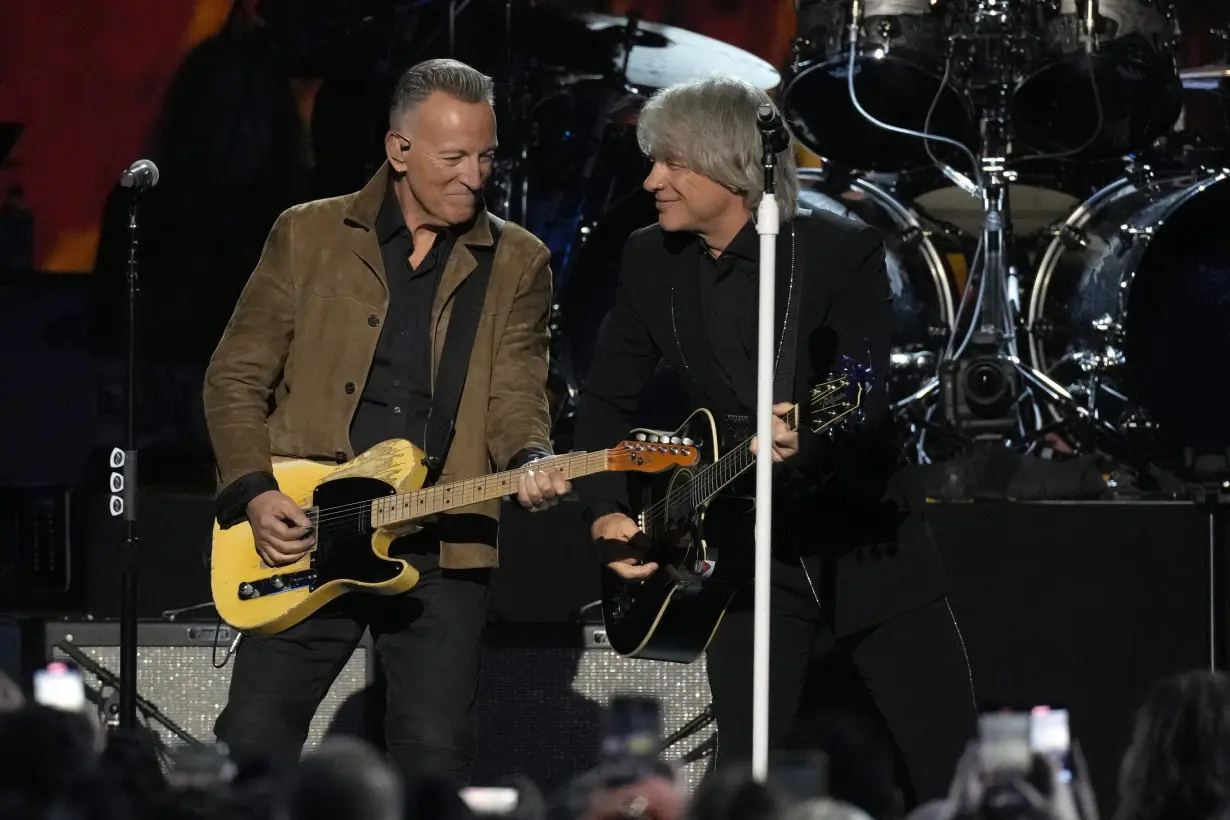 New Jersey comes West to kick off Grammy weekend with native sons Jon Bon Jovi and Bruce Springsteen