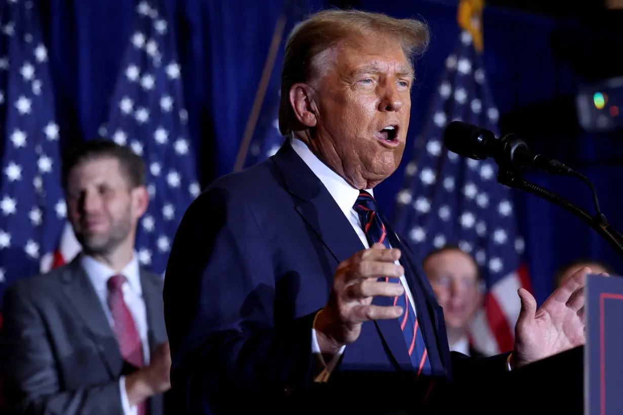 FILE PHOTO: Republican presidential candidate and former U.S. President Trump hosts New Hampshire primary election night watch party in Nashua