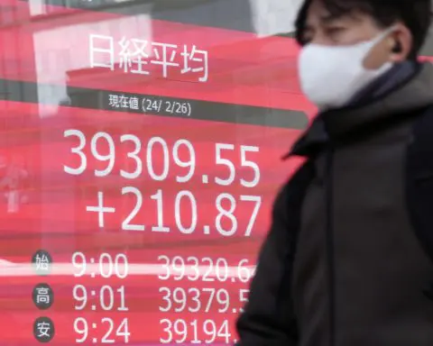 Stock market today: Asian shares mostly decline, while Tokyo again touches a record high