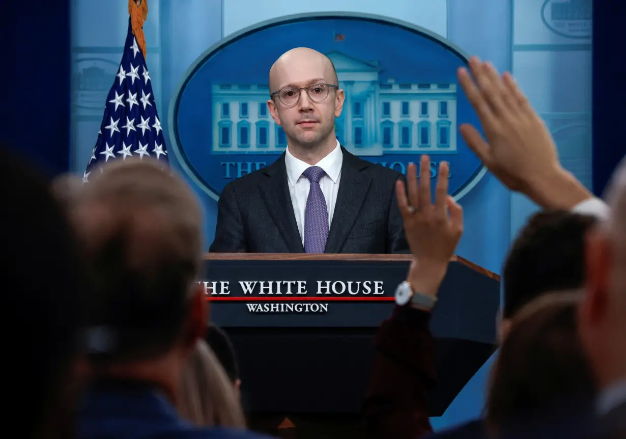 White House Counsel Spokesperson Ian Sams speaks to reporters during the daily press briefing at the White House