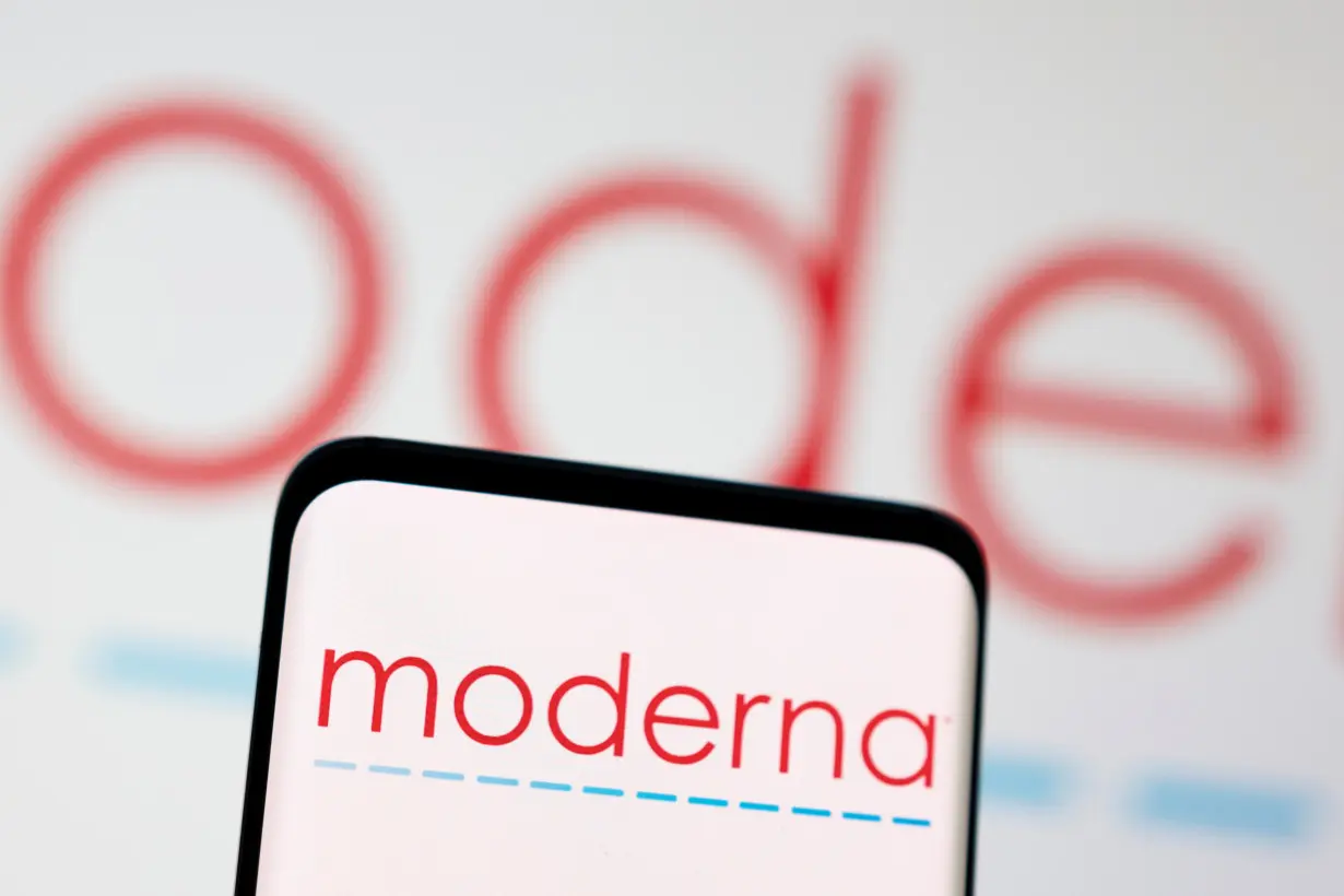 Illustration shows Moderna logo