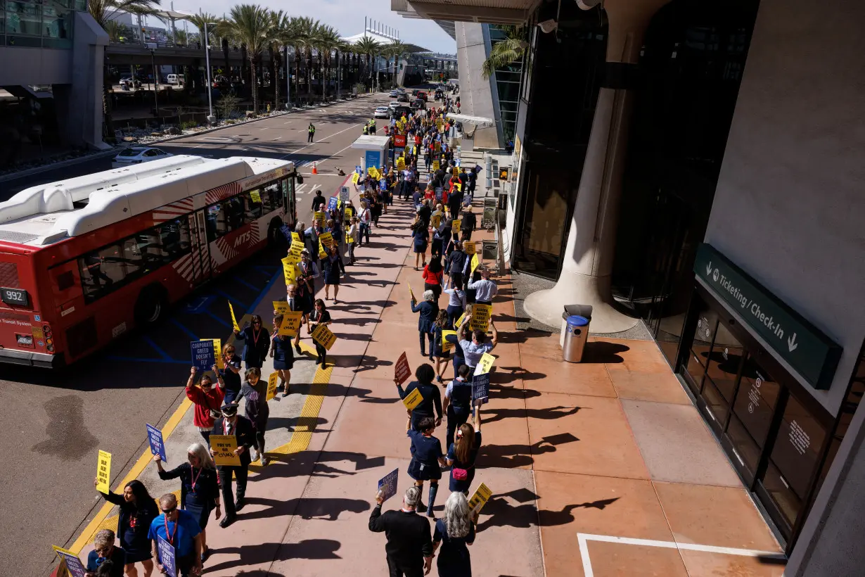 Flight attendants picket airports across America