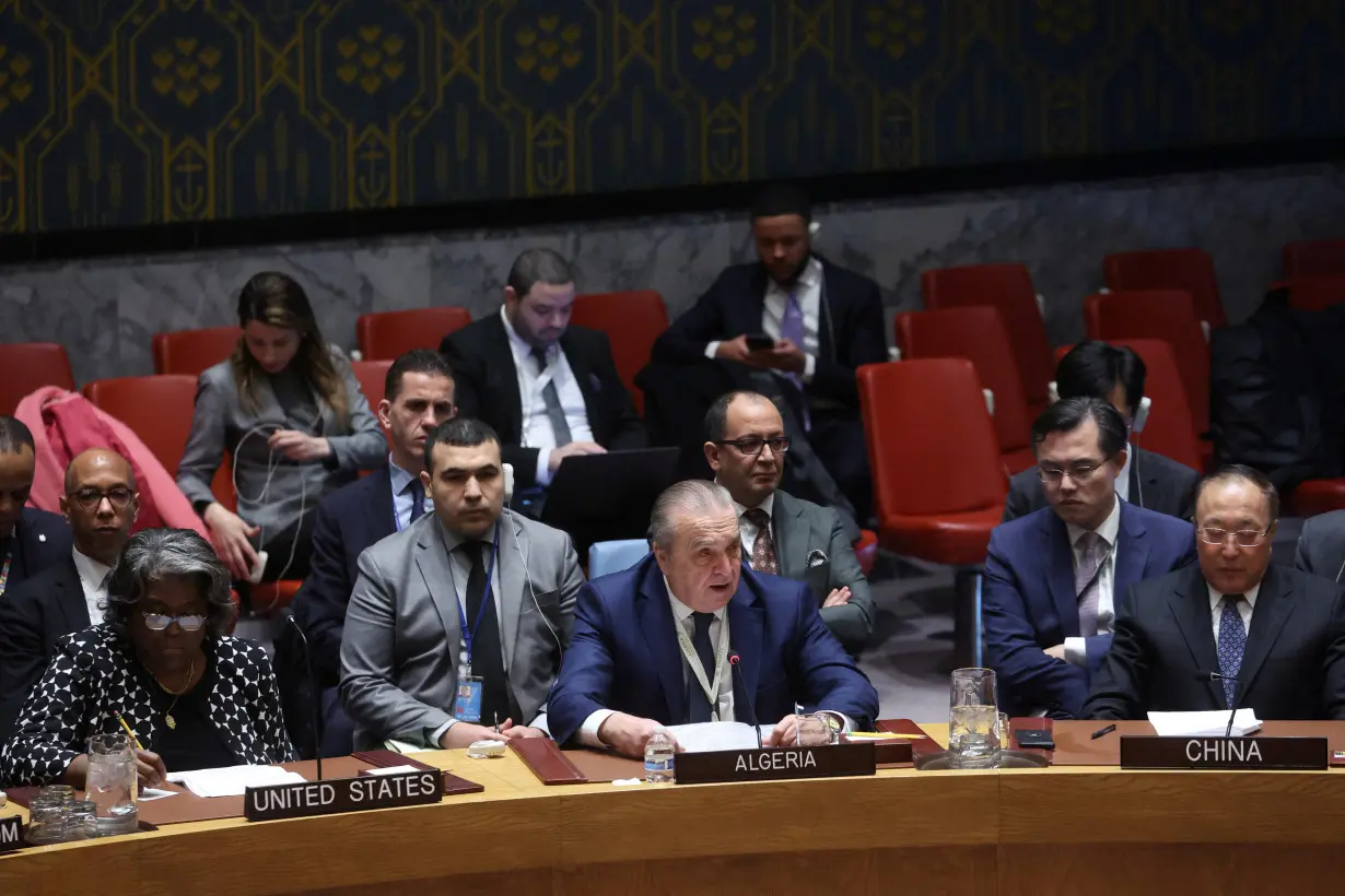 Vote on U.N. Security Council resolution to demand an immediate humanitarian ceasefire in Gaza in New York